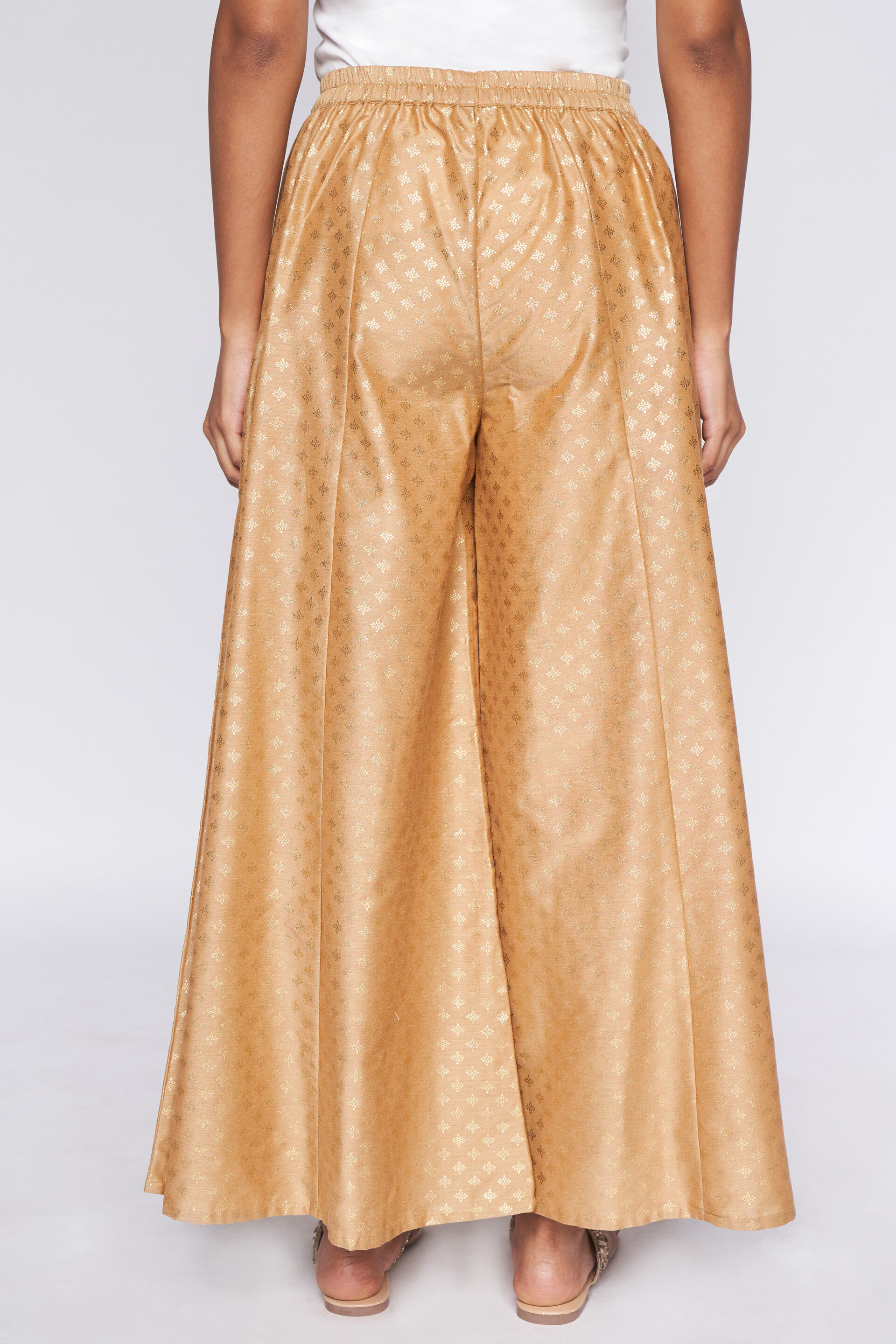 Gold Foil Print Sharara, Gold, image 5